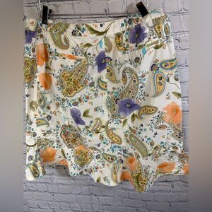 STO Susquehanna Trail Floral Retro Cottagecore Lightweight Cotton Skirt Size 12